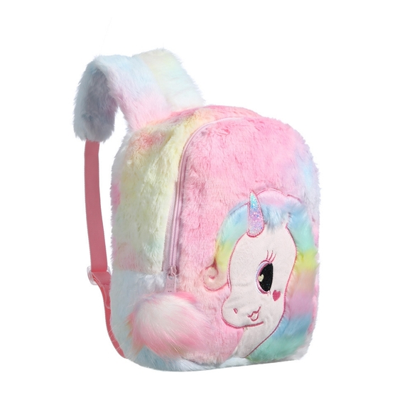Cute Plush Unicorn Toddler Mini Travel Bag Princess Plush Backpack for Girls 1-6 - Picture 8 of 14